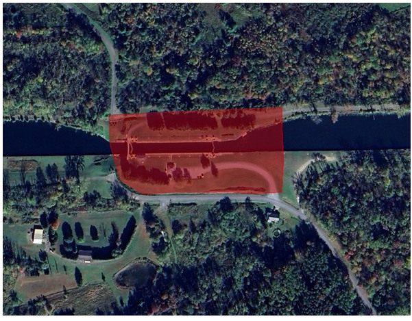 Lock E-21 aerial view showing closure area